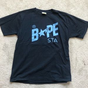 Bape “Bape-Sta” T Shirt - Black/Blue - Size L